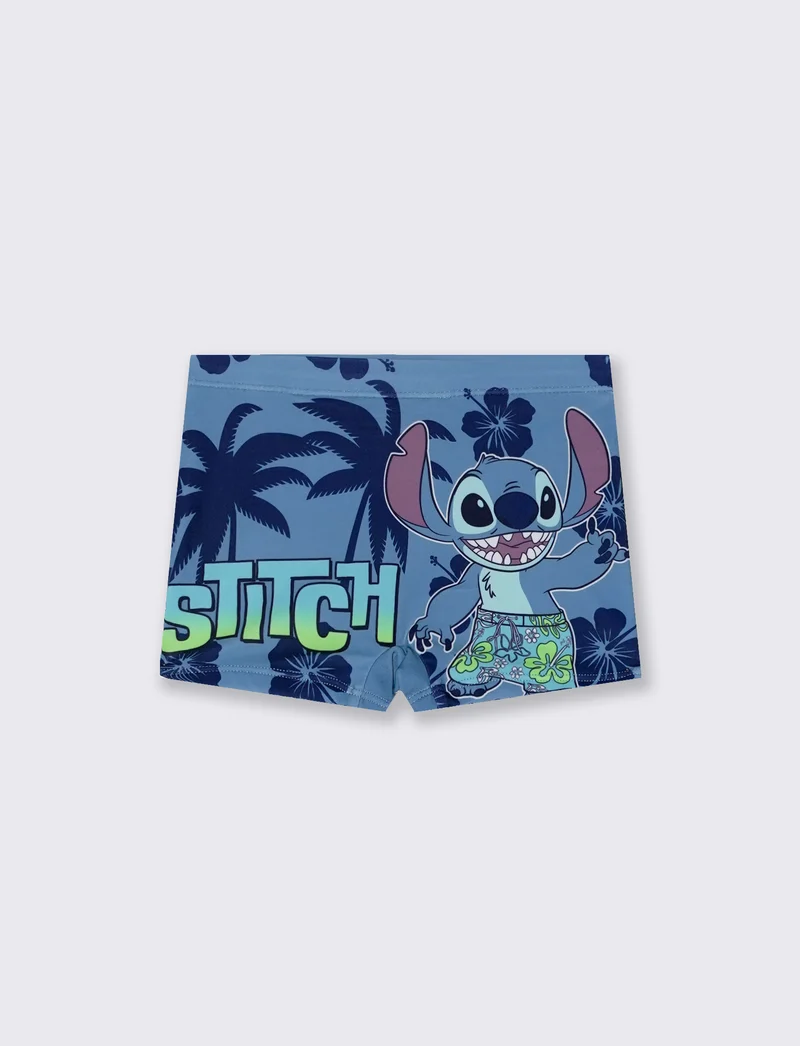Costume boxer Stitch in tessuto elastico - Blu