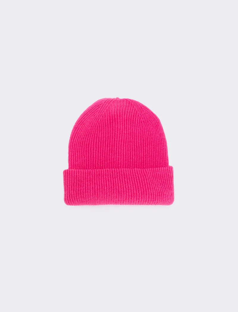 Cappello basic con risvolto - Fuxia
