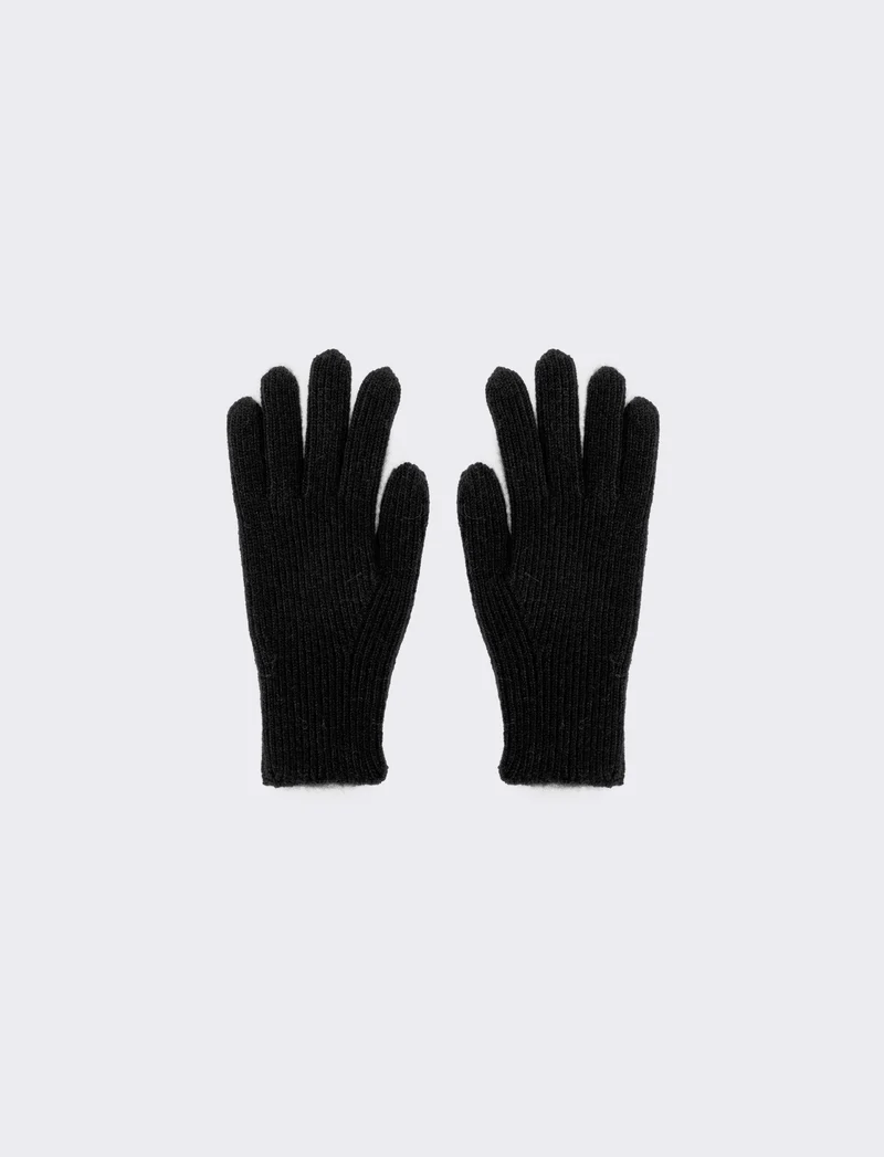 Guanti uomo a coste basic eleganti - Nero