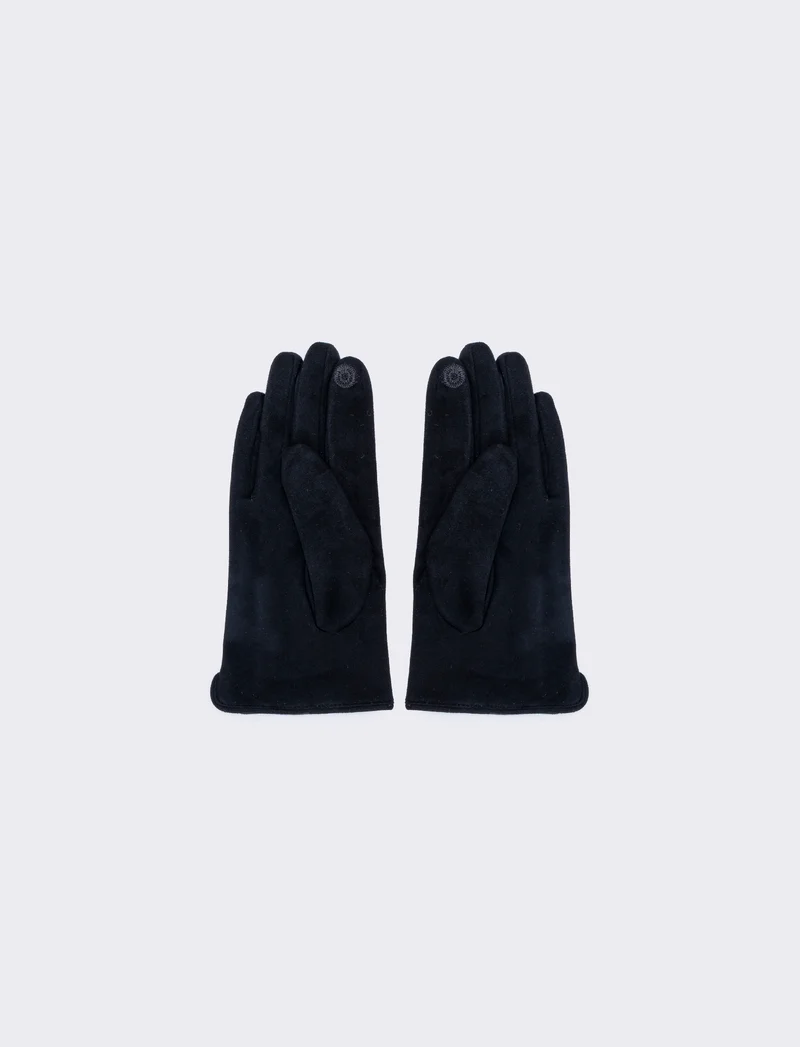Guanti uomo in morbido effetto suede - Nero