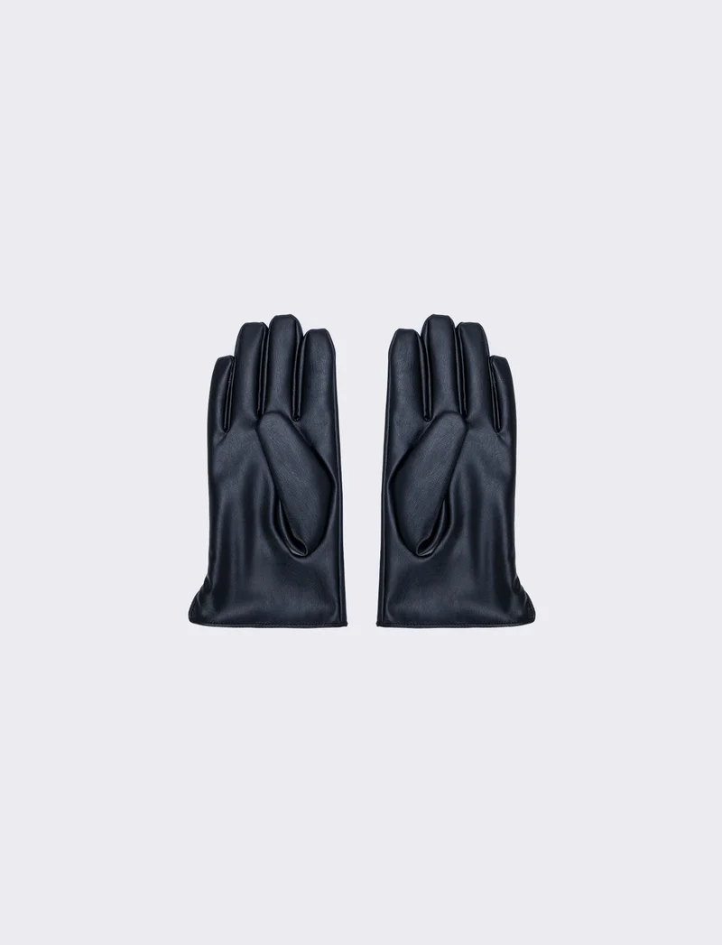 Guanti uomo effetto pelle touch eleganti - Nero
