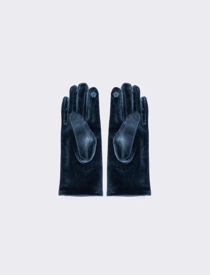 Guanti Ciniglia Touch Eleganti - Blu