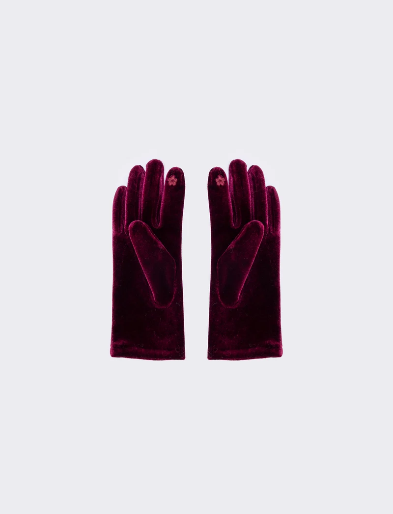 Guanti Ciniglia Touch Eleganti - Bordeaux