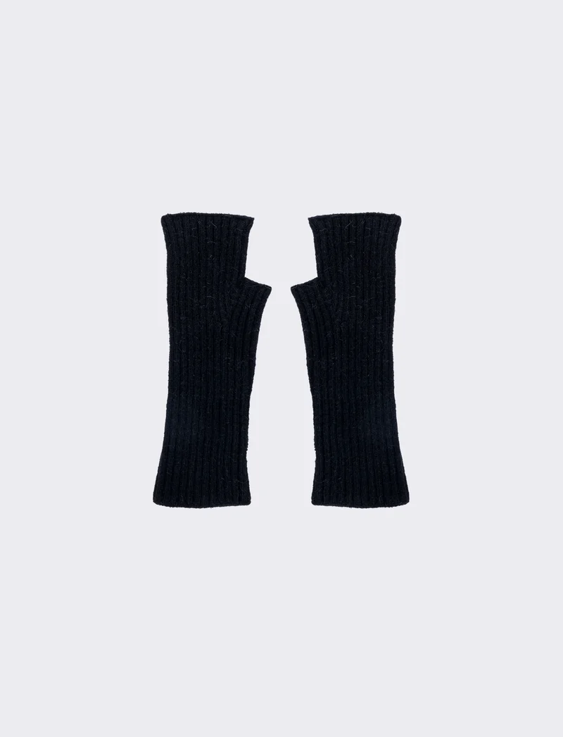 Guanti manicotto medio in maglia - Nero