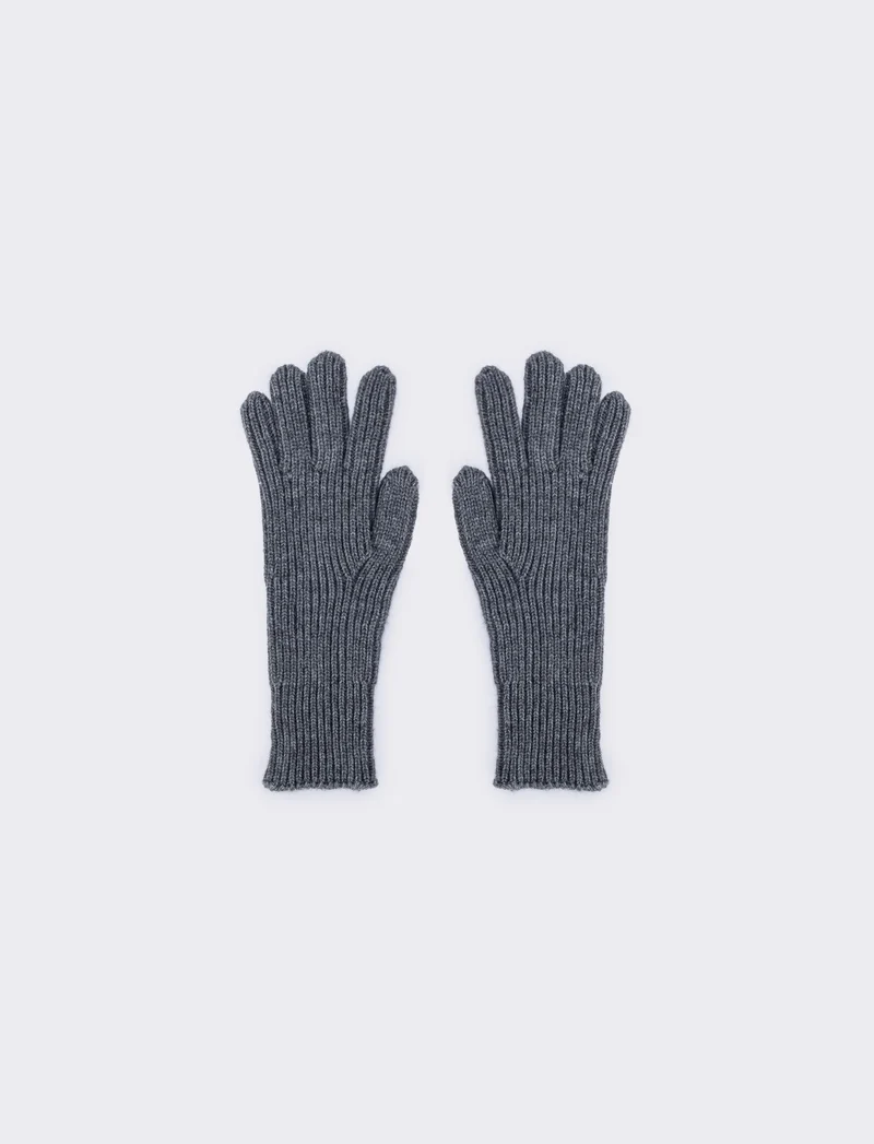 Guanti a coste medio touch elegante - Grigio