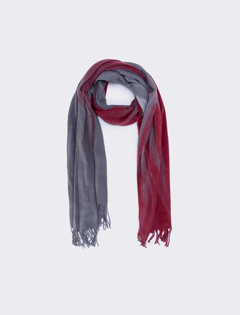 Foulard tye dye con frange uomo peso medio - Rosso