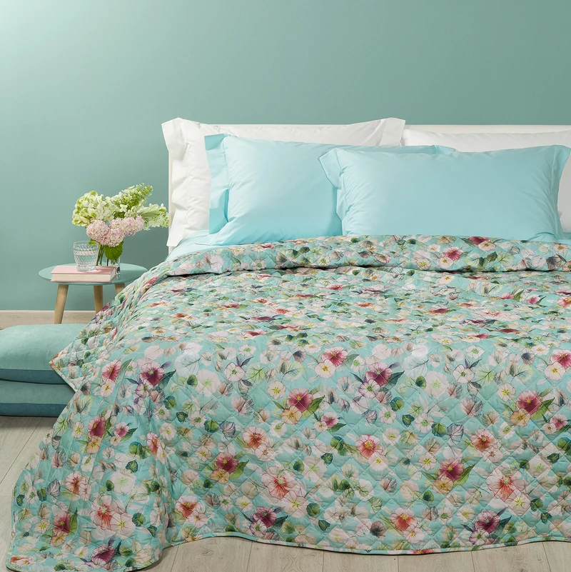 Copriletto Primaverile jasmine Garden in Cotone 60 gr/mq