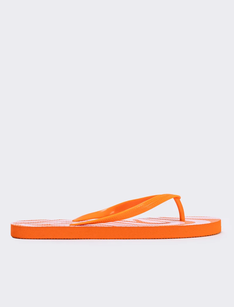 Infradito con stampa astratta PVC - Arancio