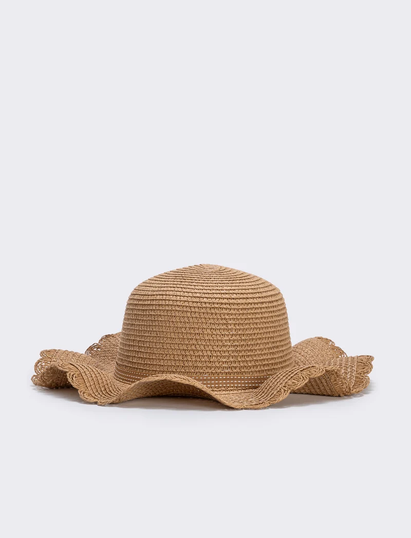Cappello di paglia con fiori per bambina - Denim
