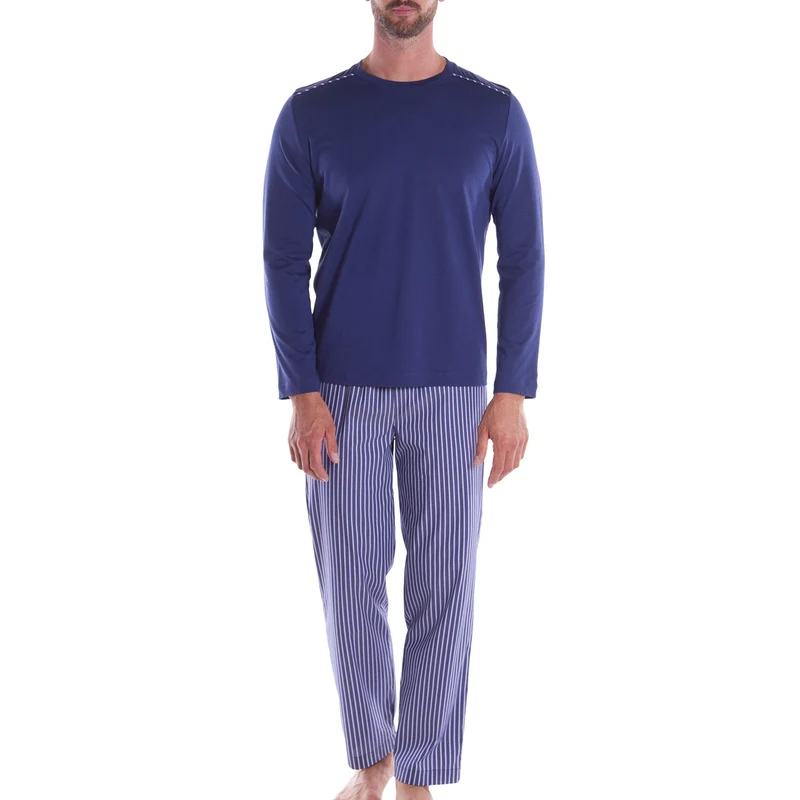 Pigiama oxford in Jersey di Cotone
