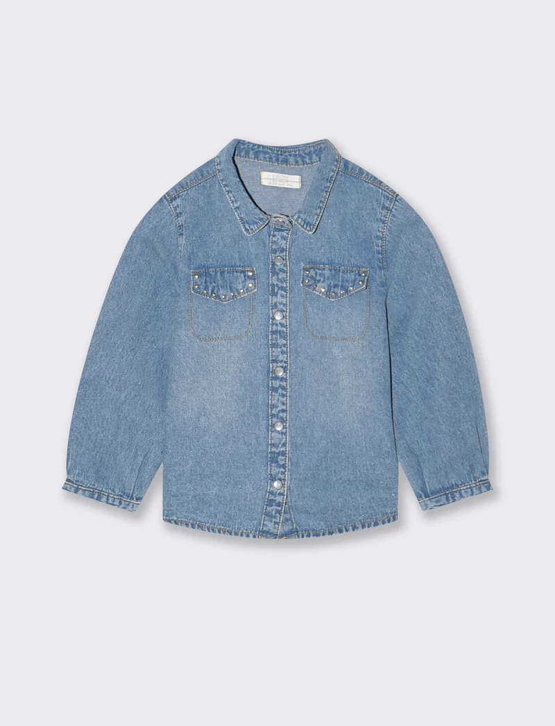 Camicia a maniche lunghe da neonata - Denim