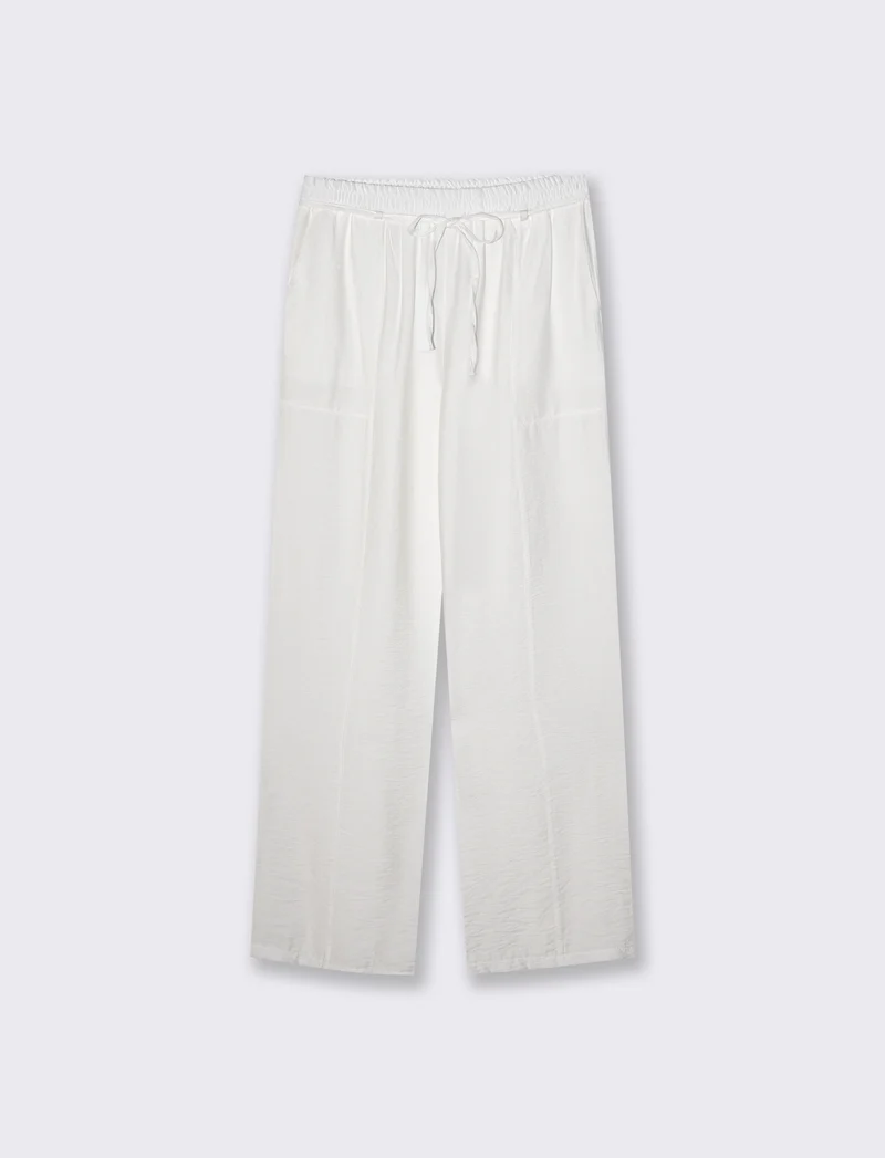 Pantaloni morbidi con coulisse in vita - Bianco