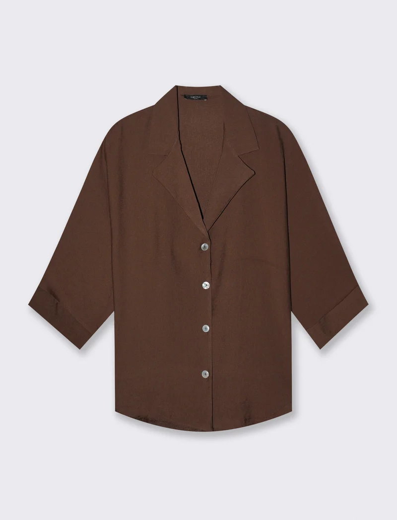 Camicia Manica Corto con Tasca - Moro