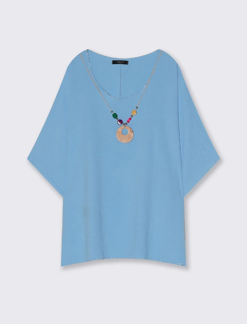 Blusa Vestibilità Ampia e Comoda - Celeste