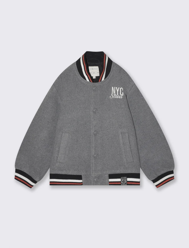 Giacca Varsity moderna in gambardine - Grigio