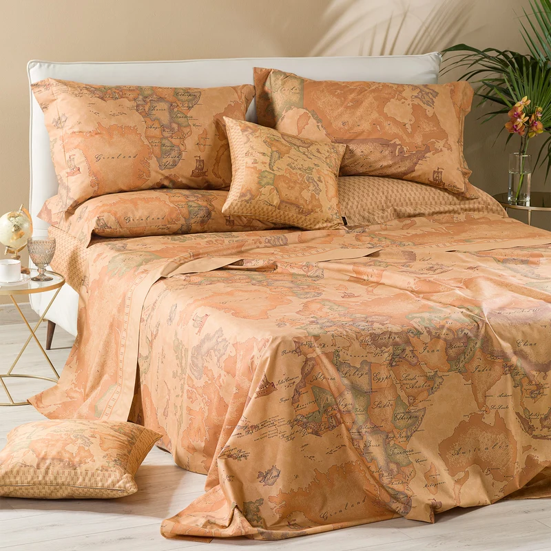 Completo Lenzuola Copriletto Geo Classic in Percalle