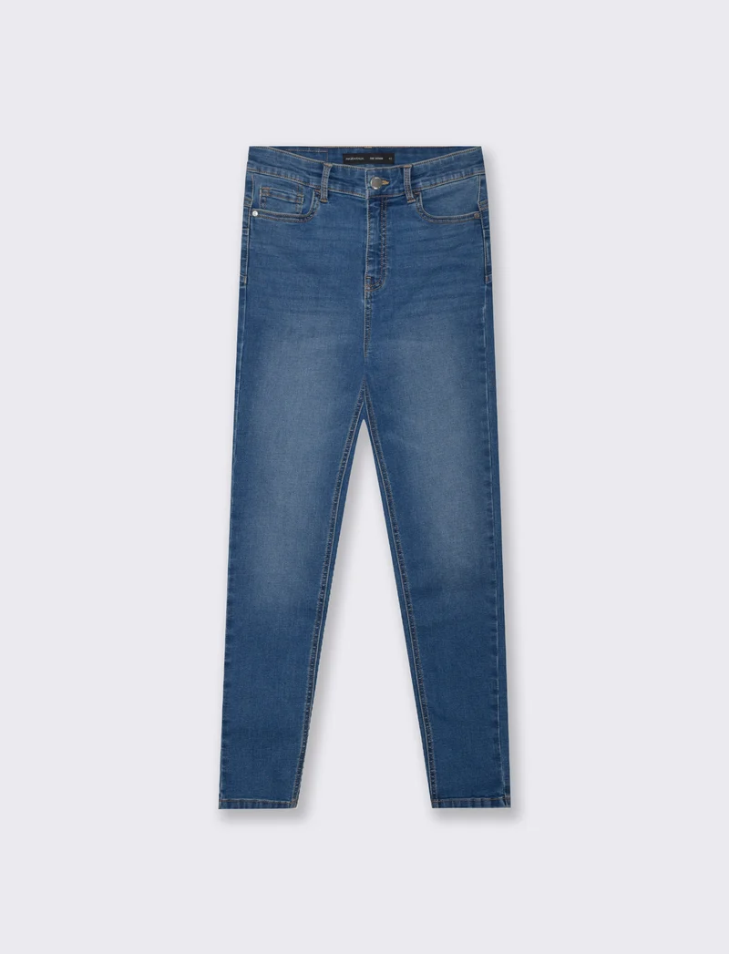 Jeans super skinny a vita molto alta - DENIM SCURO