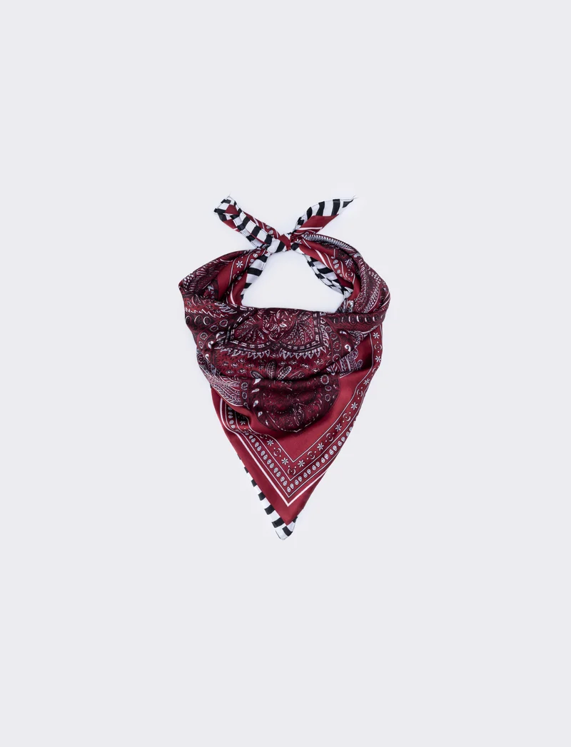 Foulard stampa paisley 70x70 cm - Rosso