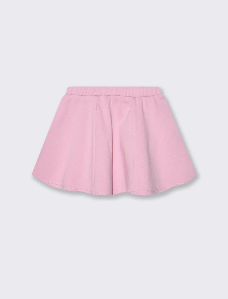 Gonna in interlock a pieghe dallo stile romantico - Rosa polvere