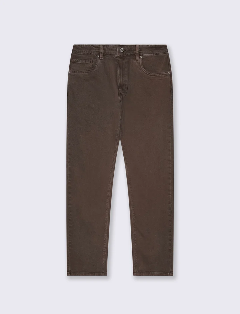 Pantaloni slim fit 5 tasche comfort - Moro