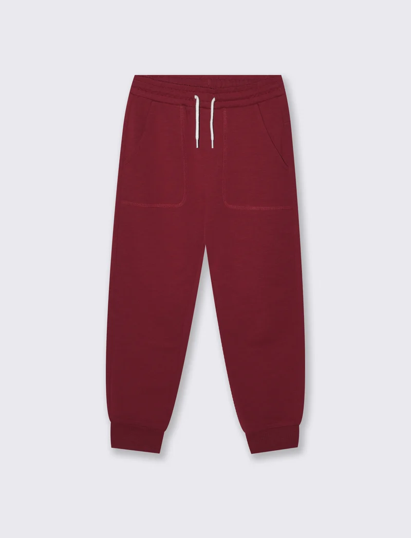 Jogger Comfort in Cotone Fiammato - Bordeaux