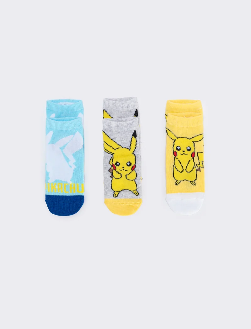 Tris calzini bambini Pokémon e Sonic - Giallo
