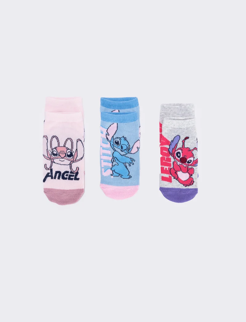 Tris calzini Stitch Hello Kitty bambina - Rosa
