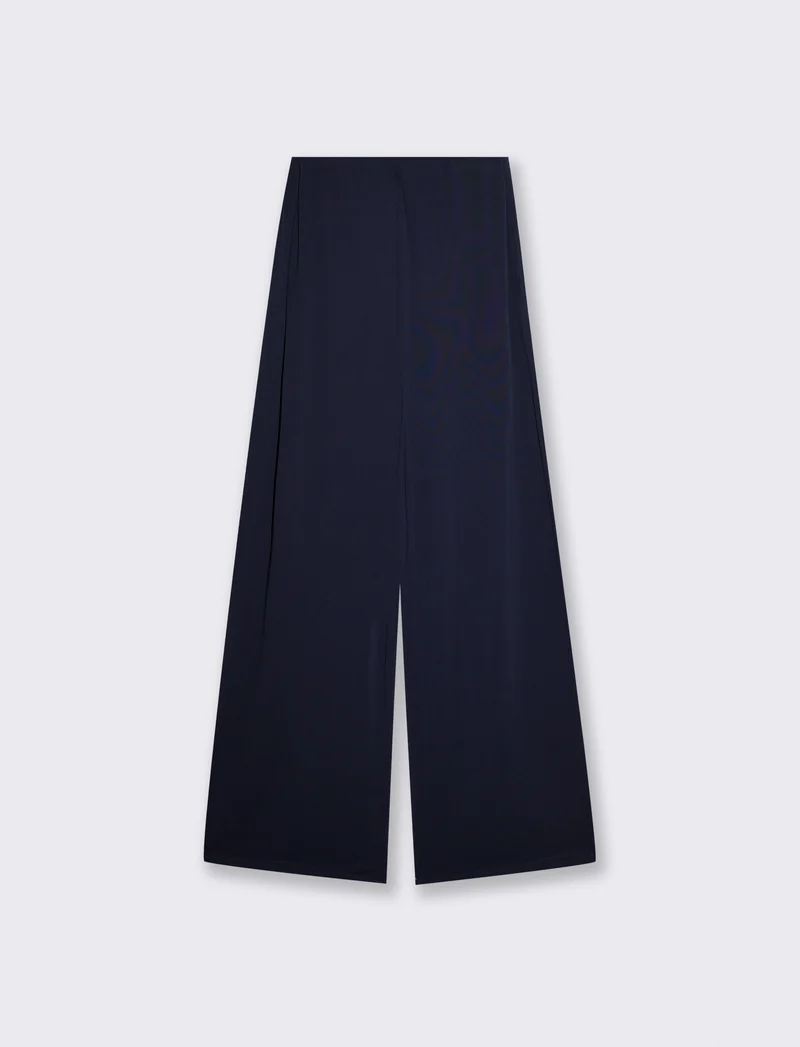 Pantalone palazzo a vita alta elegante - Blu