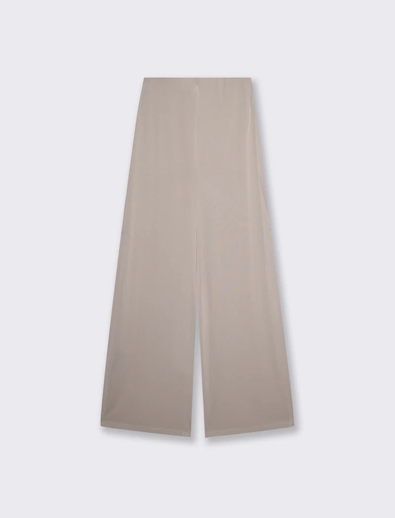 Pantalone palazzo a vita alta elegante - Beige grano