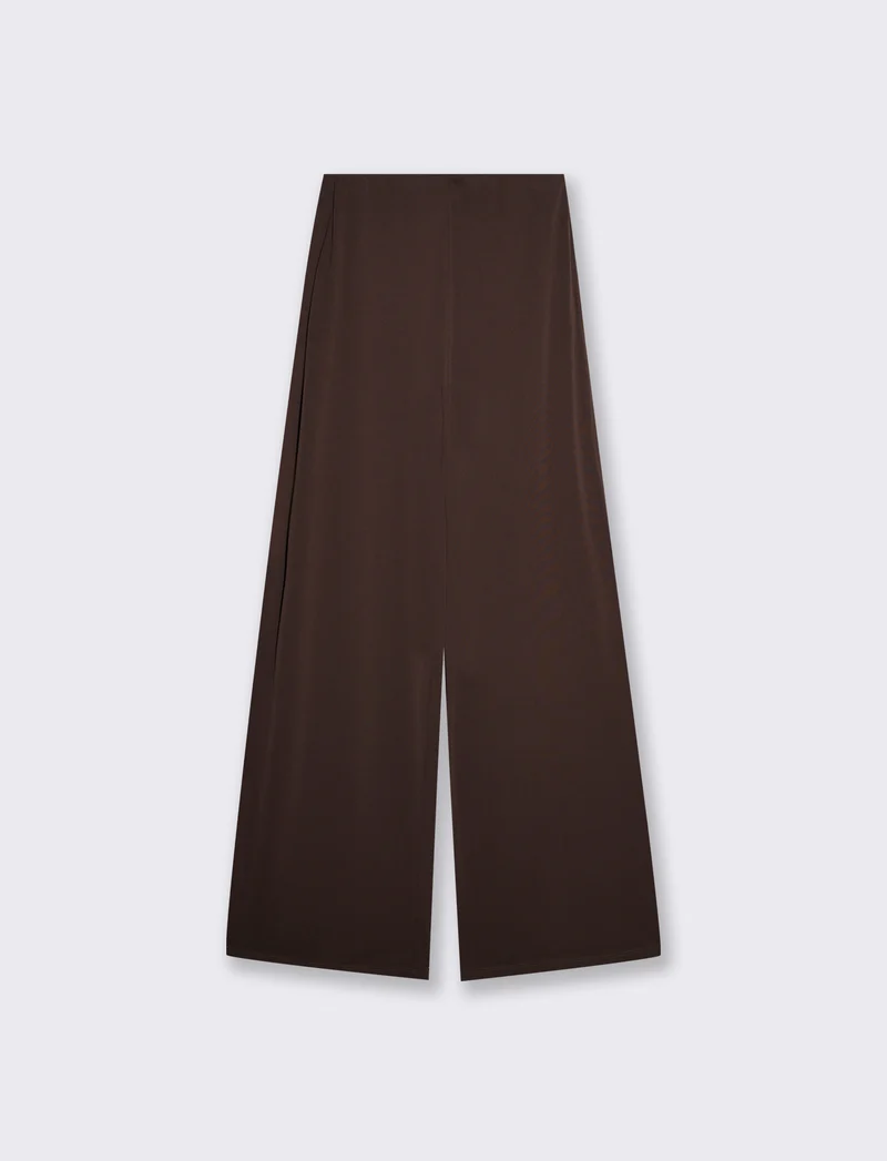 Pantalone palazzo a vita alta elegante - Moro