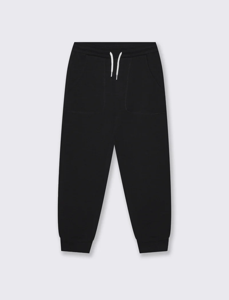 Jogger Comfort in Cotone Fiammato - Nero