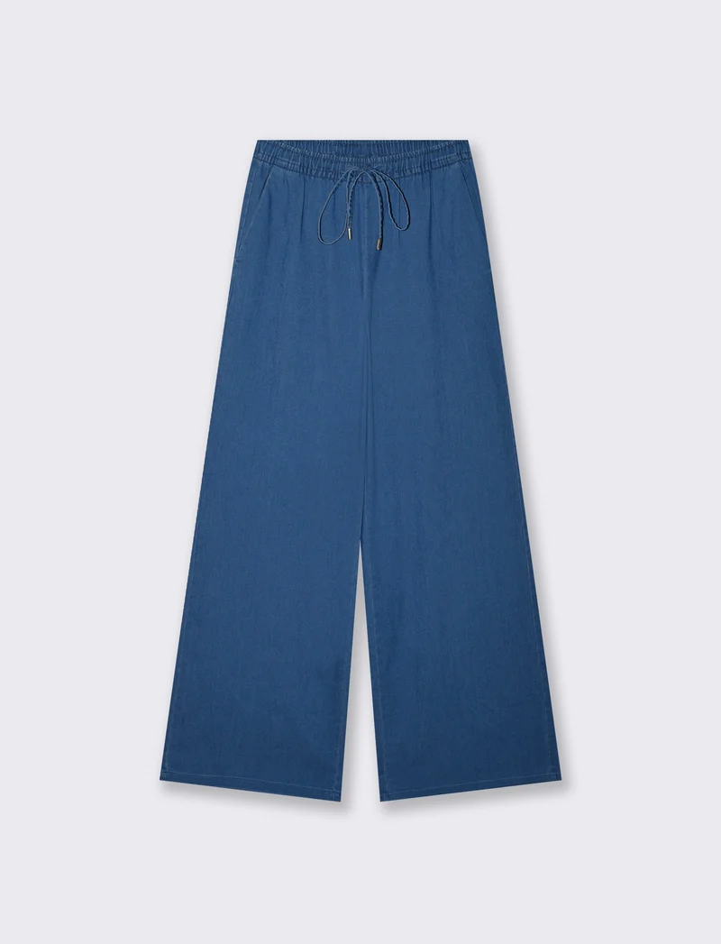 Pantaloni con elastico in vita - Denim