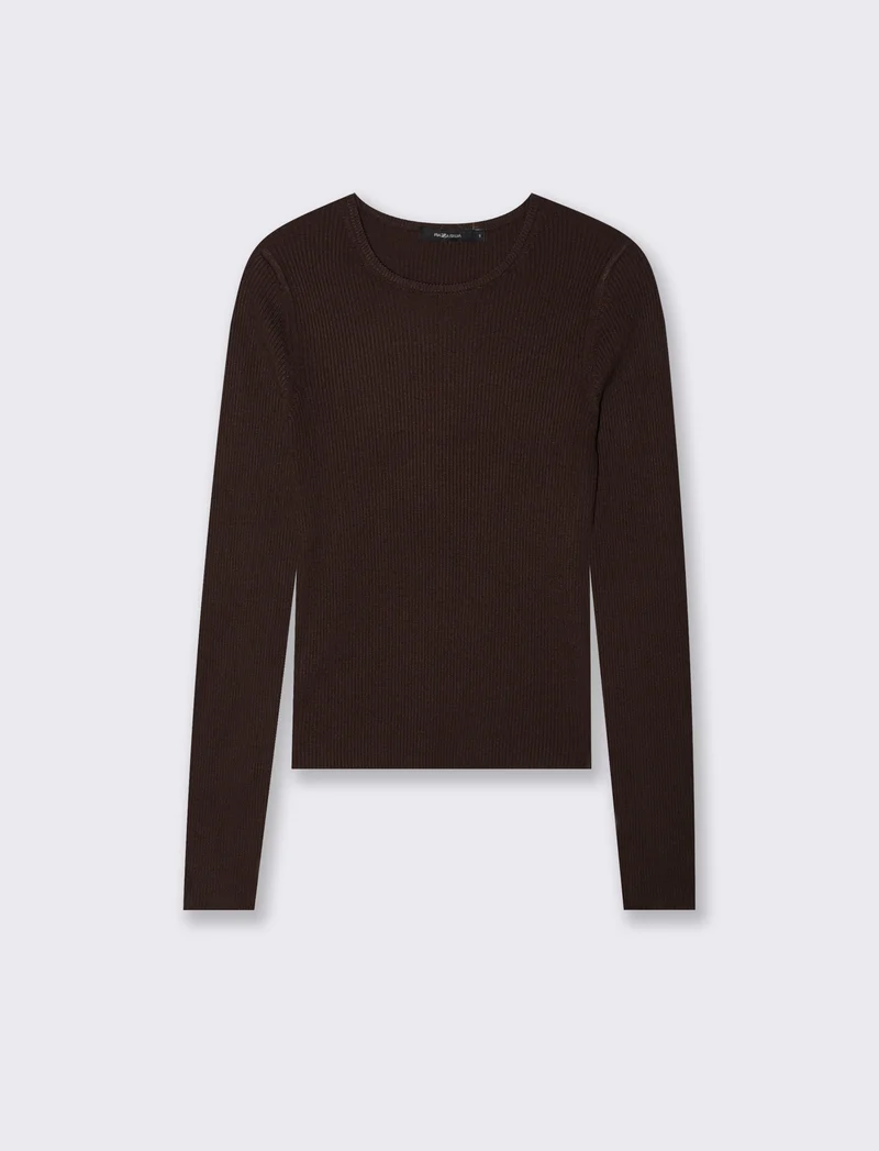 Maglia paricollo - Marrone cioccolato