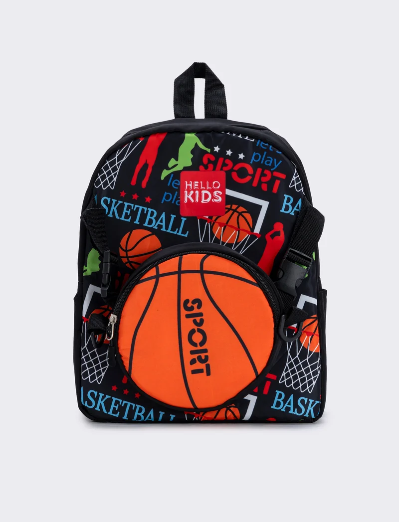 Zainetto nylon porta pranzo football - Nero