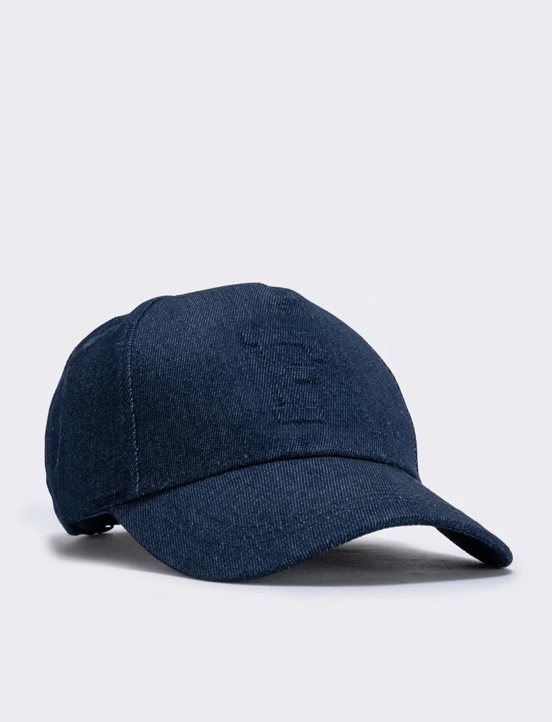 Cappello baseball denim con lettera 3D - var 3