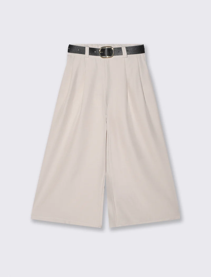 Pantalone gamba ampia per bambina elegante - Beige