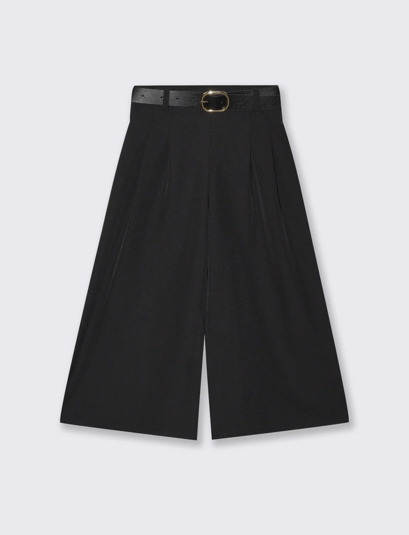 Pantalone gamba ampia per bambina elegante - Nero