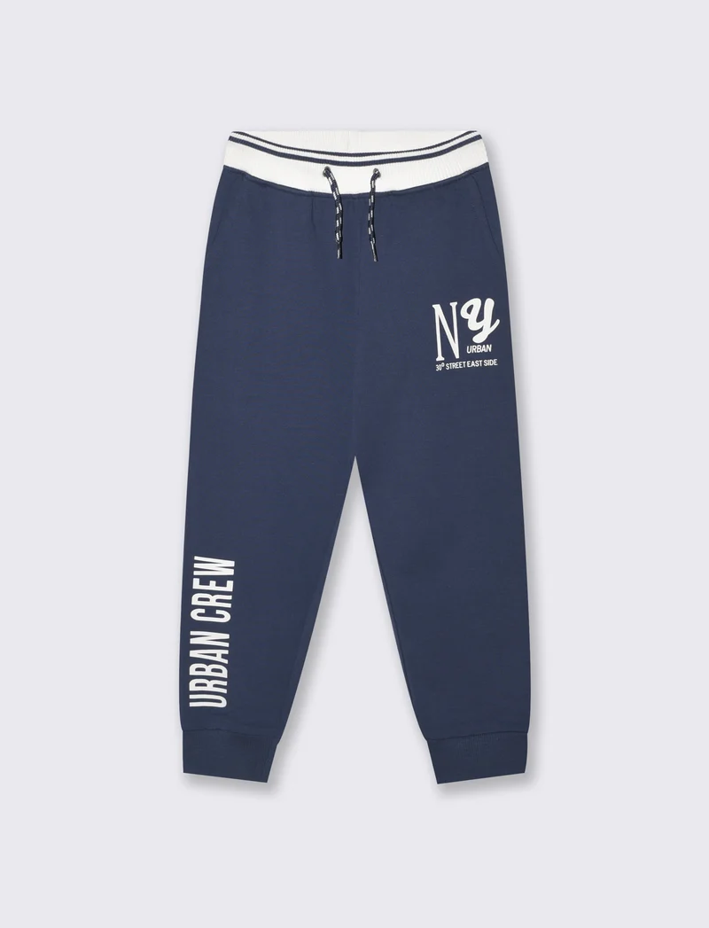 Jogger Bicolore in Cotone per Tempo Libero - Blu
