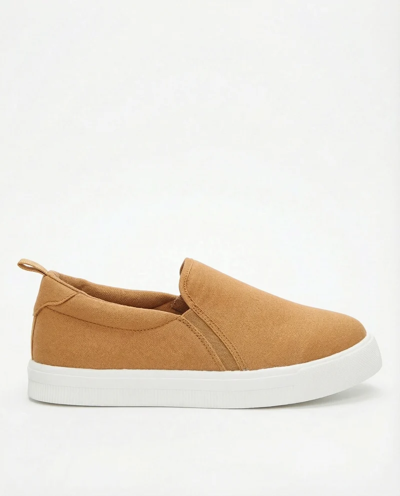 Slip-on in canvas per bambini, due colori - Cammello