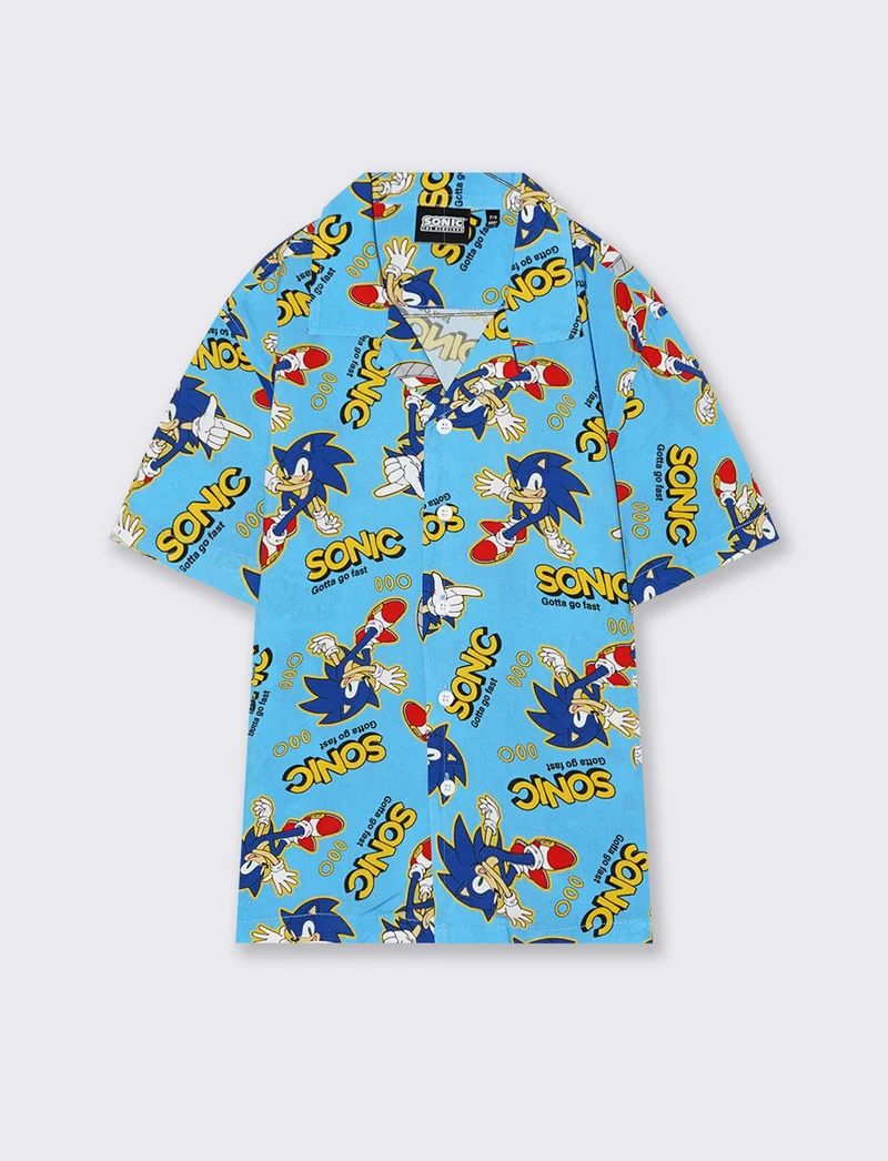 Camicia in cotone con stampa Sonic - Fantasia