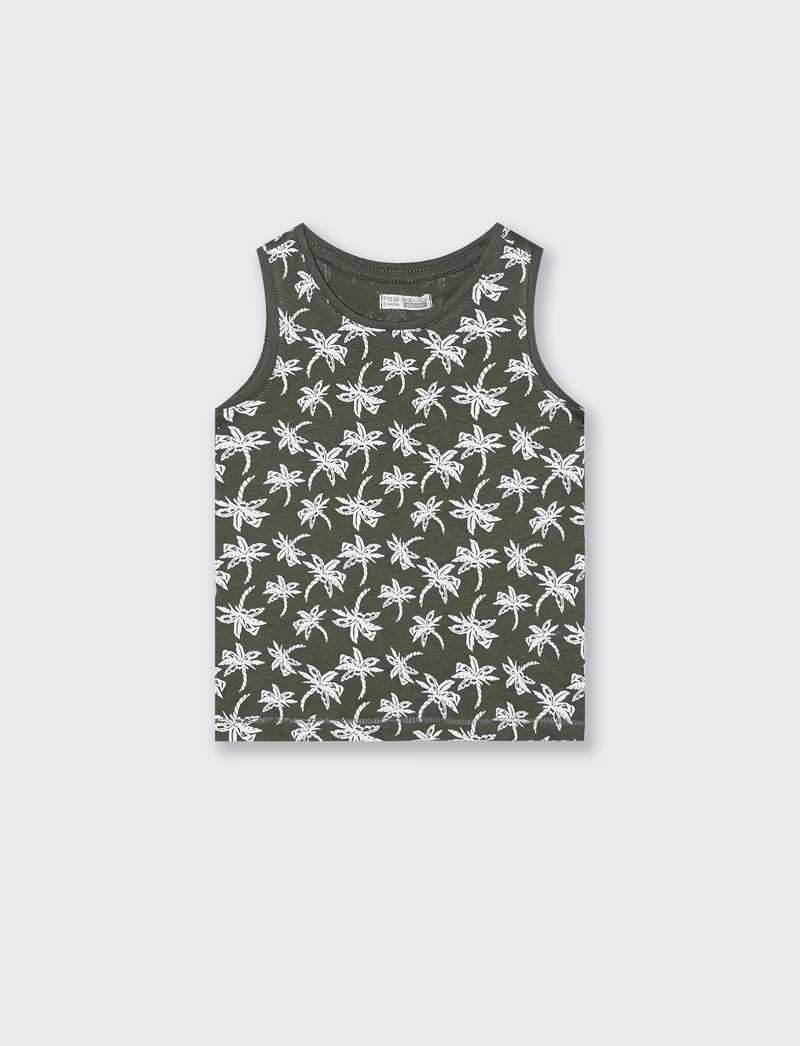 Canotta a fantasia in due colori trendy - Verde militare