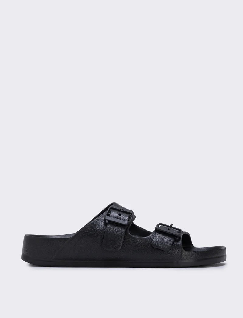 Ciabatta a Fascia Elegante e Comoda - Nero