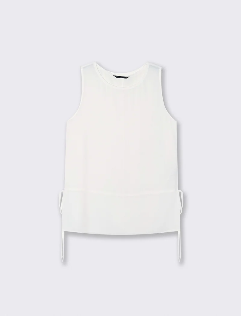 Blusa Smanicata con Sacchi e Laccetti - Bianco latte