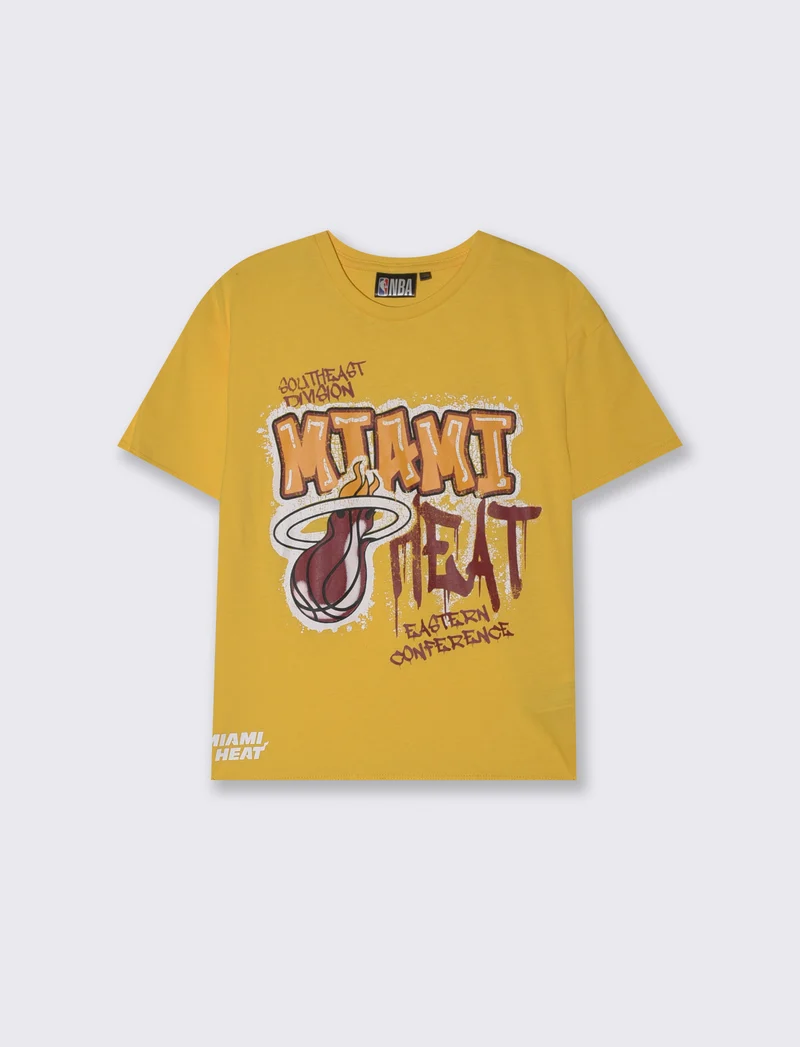 T-Shirt NBA in Cotone per Giovani Fan - Giallo