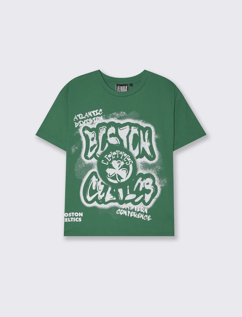 T-Shirt NBA in Cotone per Giovani Fan - Verde