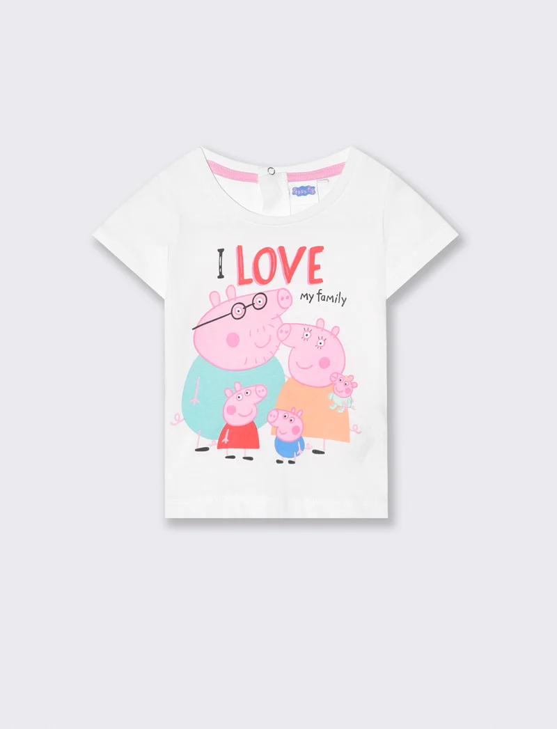 Maglietta Peppa Pig girocollo colorata - Bianco