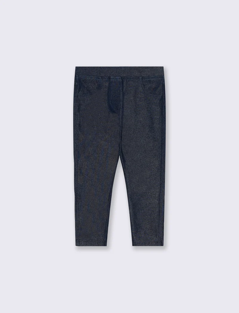 Leggings in cotone elasticizzato con tasche - DENIM SCURO