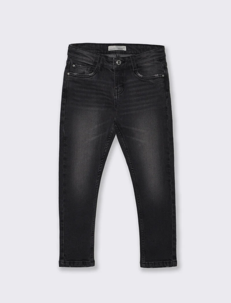 Jeans cinque tasche in denim elasticizzato - Nero