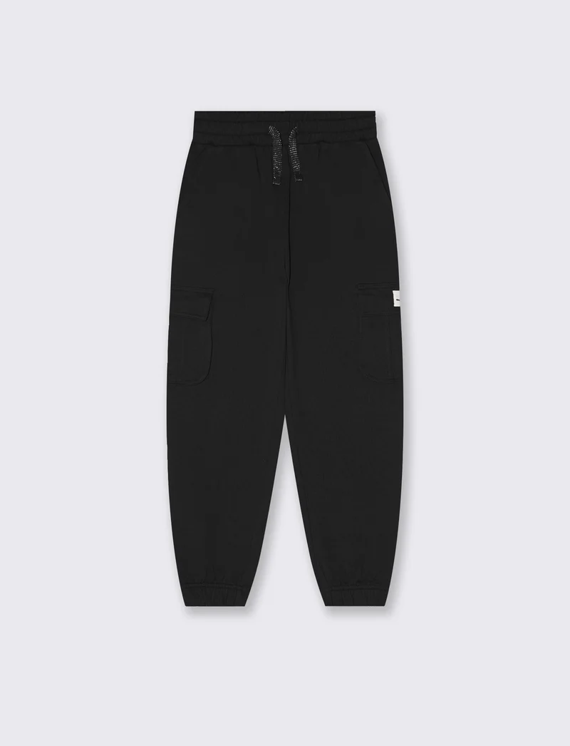 Pantafitness Jogger in felpa per bambina - Nero