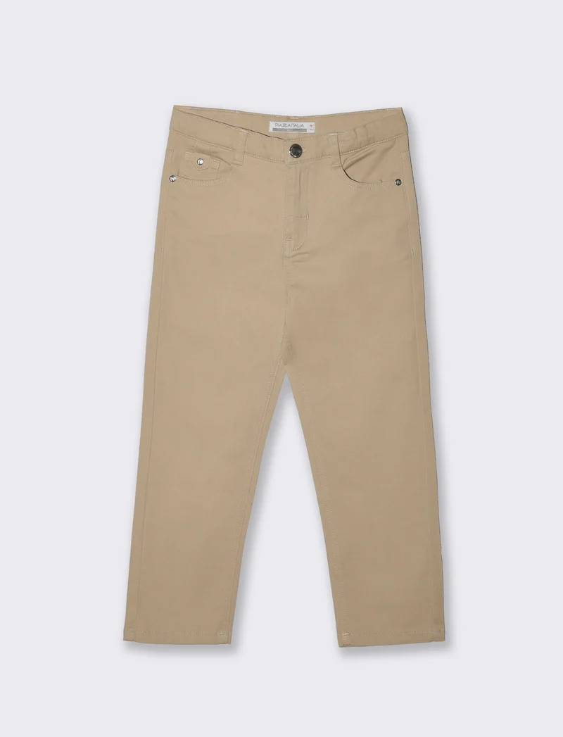 Pantaloni cinque tasche in misto cotone - Beige